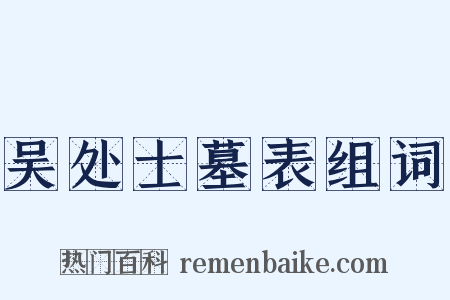 吴处士墓表组词是什么意思的图片